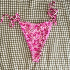 Frankie's Bikinis Pink Floral Bikini Bottom